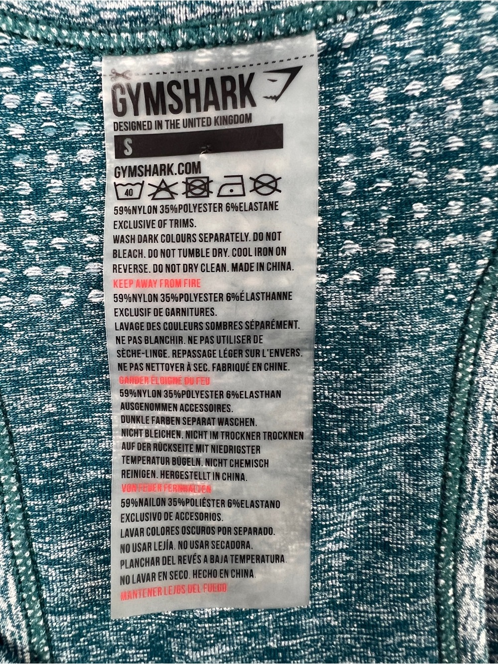 Gymshark Tank Top Womens Small Teal Blue Seamless Racerback Athletic Training - Picture 5 of 8